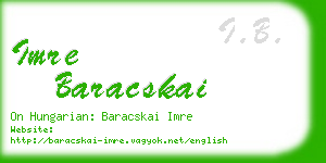 imre baracskai business card